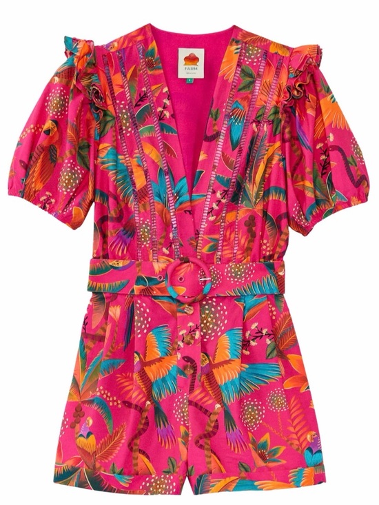 FARM Rio Pants - Farm Rio Macaw Romper NWOT
